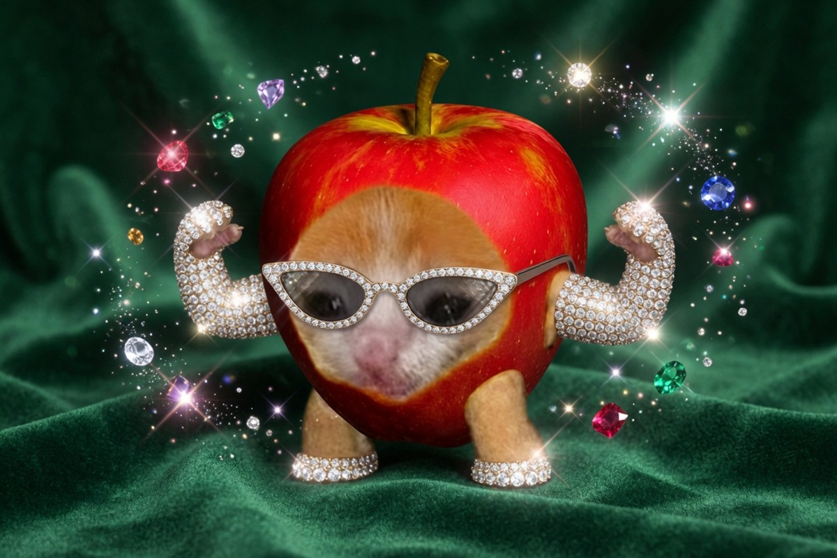 Apple Cat diamond paws
